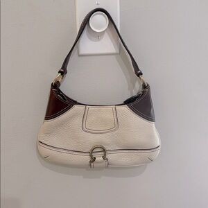 Coach Cream and Brown Shoulder Bag